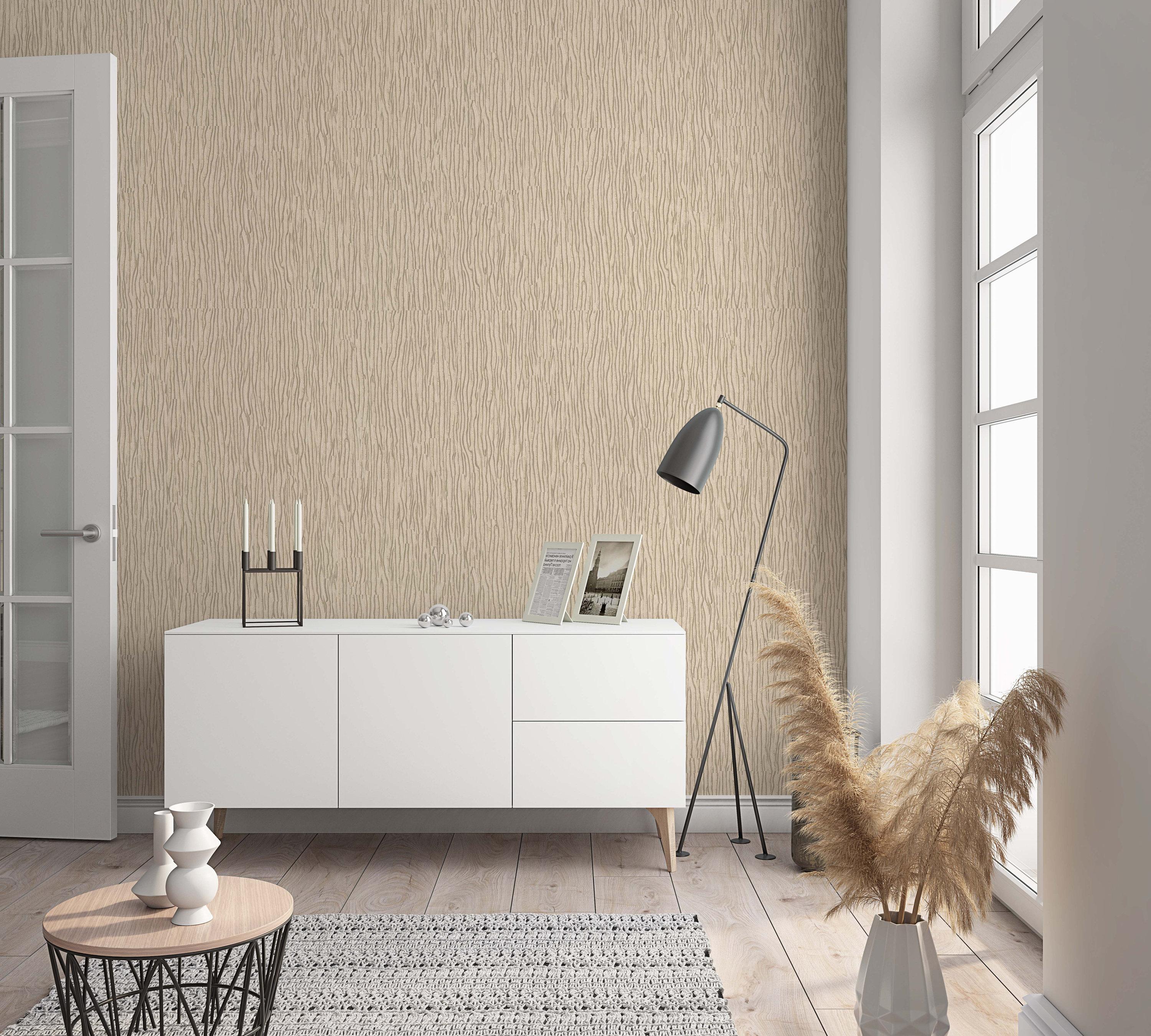 Wallpaper Beige Structure for Bedroom Living Room or Kitchen Made ...